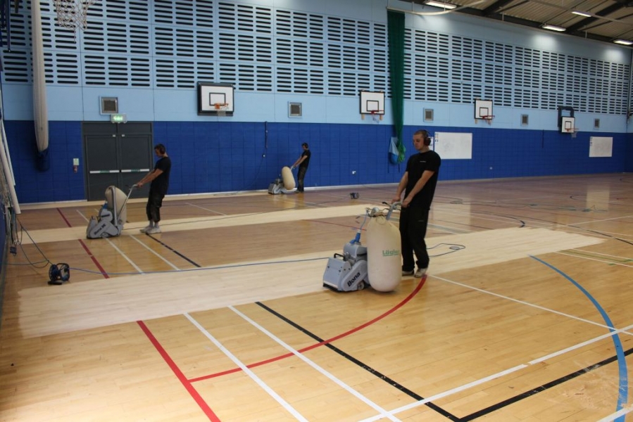 Cotham sport floor hall sanding